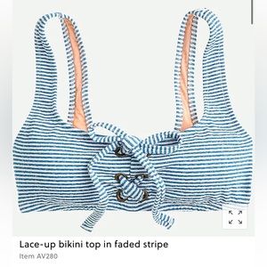NWT 3X J. Crew swim bikini top nautical stripe